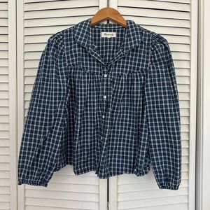 Madewell Plaid Blouse size medium
